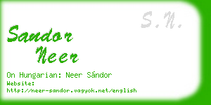 sandor neer business card
